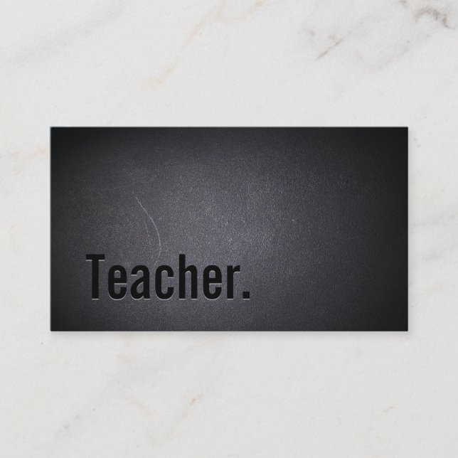 Minimalist Black Bold Teacher Business Card (Front)
