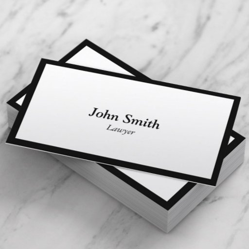 Customizable Plain Black Border Lawyer/Attorney Business Card