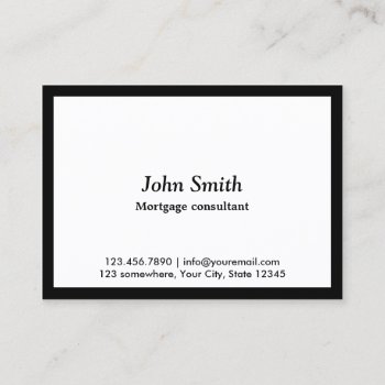 Minimalist Black Border Mortgage Agent Business Card by cardfactory at Zazzle