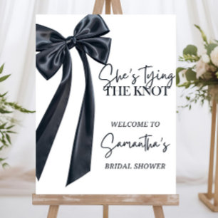 Minimalist Black Bow Bridal Shower Welcome Sign