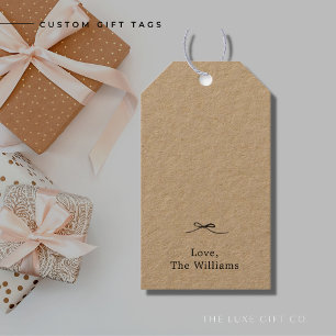 Minimalist Black Bow Custom Gift Tags
