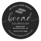 Minimalist Black Bread Labels Chic Baker Packaging