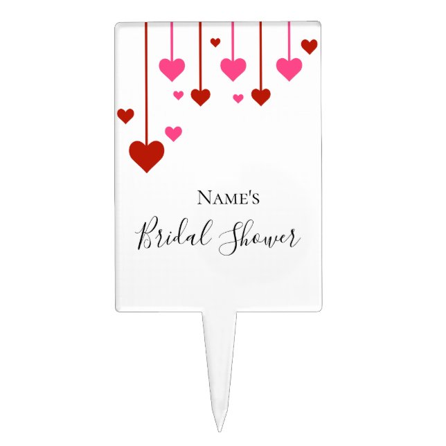 Minimalist Black Bridal Shower Cake Topper (Front)