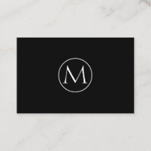 Minimalist black business card with monogram