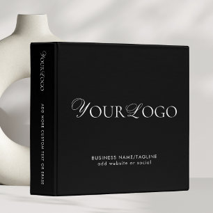 Minimalist Black Business Company Custom Long Logo 3 Ring Binder