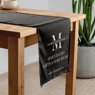 Minimalist Black Business Logo Branded Promotional Short Table Runner