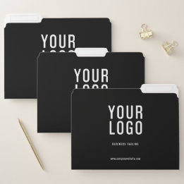 Minimalist Black Business Logo File Folders
