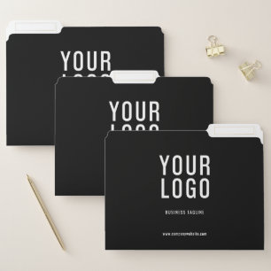 Minimalist Black Business Logo File Folders