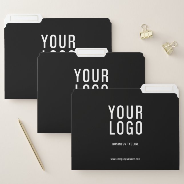 Minimalist Black Business Logo File Folders (Set)