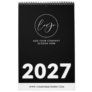 Minimalist Black Business Logo Promotional 2027 Calendar