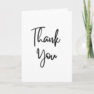 Minimalist Black Calligraphy Thank You Card