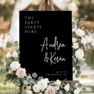 Minimalist Black Calligraphy Wedding Welcome Sign