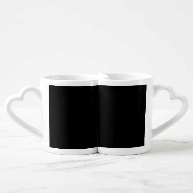 Minimalist Black Cat Silhouette  Coffee Mug Set (Front Nesting)