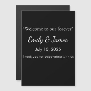 Minimalist Black Cat Silhouette Magnetic Invitation