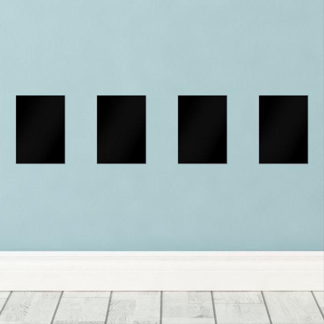 Minimalist Black Cat Silhouette  Wall Art Sets (Wood Floor)
