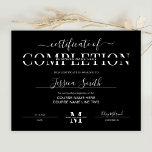 Minimalist Black Certificate of Completion Award<br><div class="desc">Minimalist Certificate Award in white and black, perfect for certificates of completion for lash or beauty salon courses. You can also use this black and white certificate design with elegant modern script font for any type of diploma. This professional certificate award features modern calligraphy style font creating a beautiful certificate...</div>