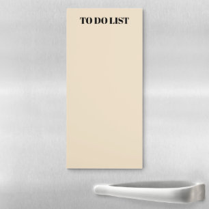 Minimalist black champagne beige custom name text magnetic notepad