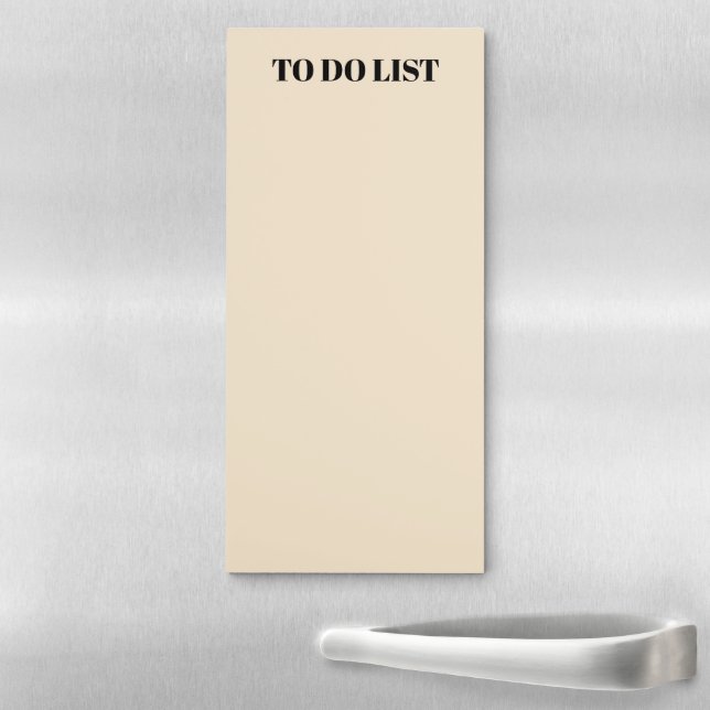 Minimalist black champagne beige custom name text magnetic notepad (In Situ)