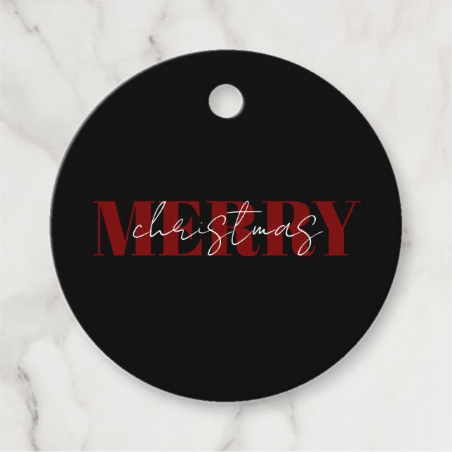 Minimalist Black Christmas Gift Tag (Front)