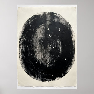 Minimalist Black Circle Poster   Zen Enso Abstract
