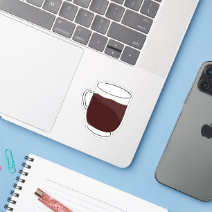 Minimalist Black Coffee Glass Cup Sticker