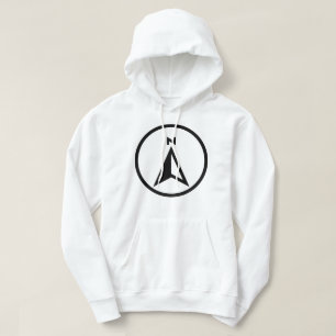 Minimalist Black Compass North Arrow Hoodie