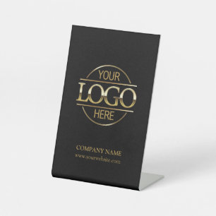 Minimalist Black Corporate Company Business Logo Pedestal Sign