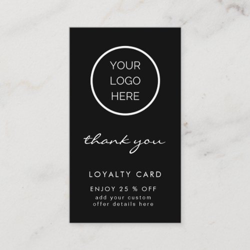 Minimalist Black Corporate Thank You & Customer Lo Business Card