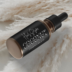 Minimalist Black Cosmetic Dropper Bottle Product Label