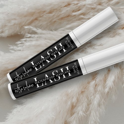 Minimalist Black Cosmetic Tube Lash Mascara Label