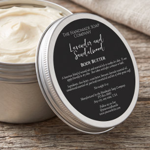 Minimalist Black Cosmetics Jar Label w Ingredients