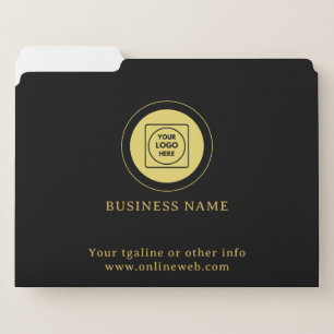 Minimalist Black Custom Company Logo Design Binder
