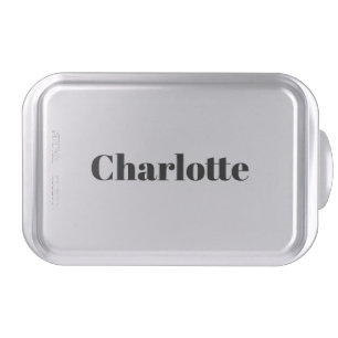 Minimalist black Custom name monogram initials  Cake Pan