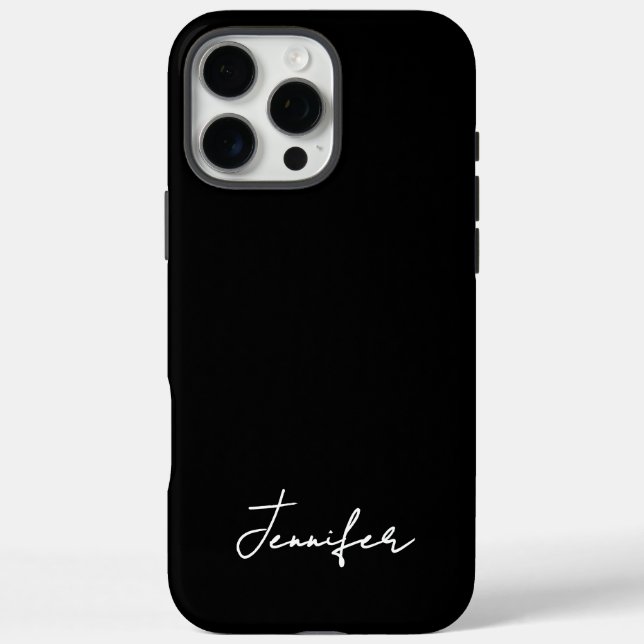 Minimalist Black Custom Name Signature Script  Case-Mate iPhone Case (Back)