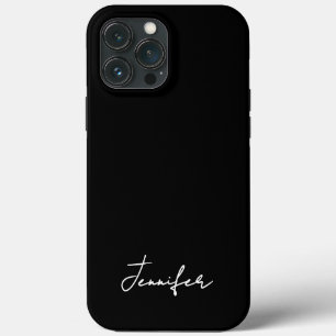 Minimalist Black Custom Name Signature Script iPhone 13 Pro Max Case
