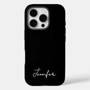 Minimalist Black Custom Name Signature Script iPhone 16 Pro Case