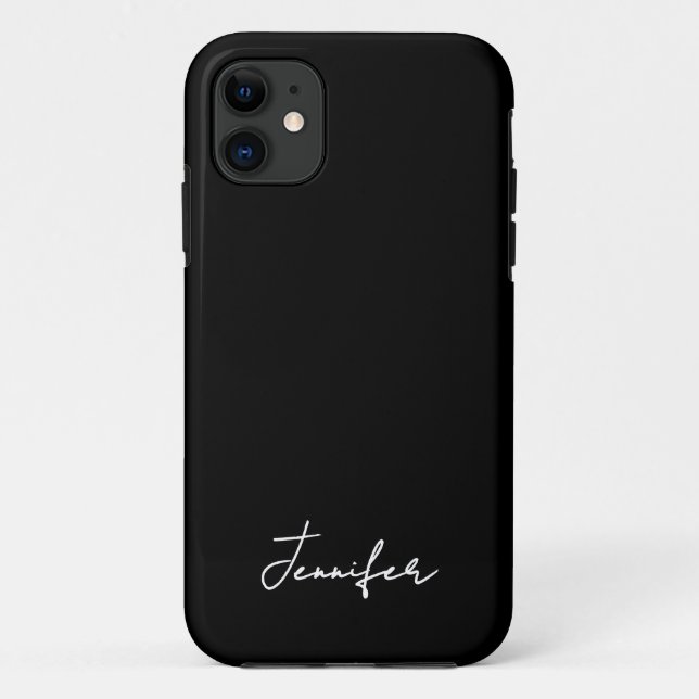 Minimalist Black Custom Name Signature Script  Case-Mate iPhone Case (Back)