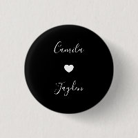 Minimalist Black Elegant Script Heart Soulmates