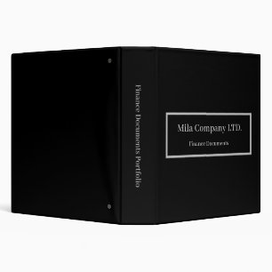 Minimalist Black Finance Office Portfolio 3 Ring Binder