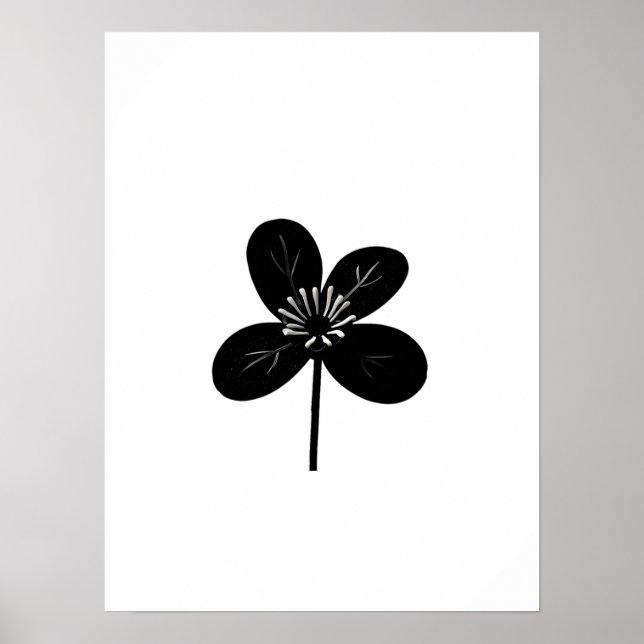 minimalist black flower poster (Front)