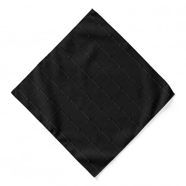 Minimalist Black Geometric Grid Dotted Texture Bandana (Front)