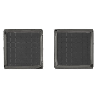 Minimalist Black Geometric Grid Dotted Texture Cufflinks