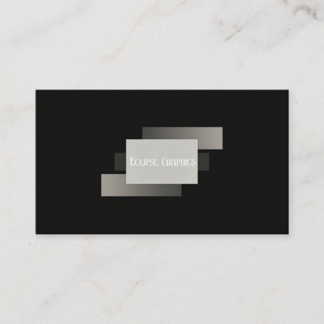Minimalist Black Geometric Overlap Abstract Modern Business Card (Front)