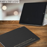 Minimalist Black Gold Business iPad Air Cover<br><div class="desc">A simple typographic business template in a modern minimalist style that can easily be updated with your company name and text. Designed with classic typography, you can customize by changing the text using the fields provided. A simple minimalist design for sales, advertising, marketing, and promotion; for your employees, customers, clients,...</div>