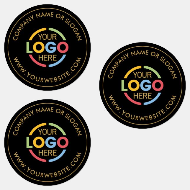 Minimalist Black Gold Business Logo Promotional Labels (Group)