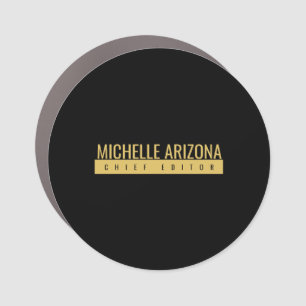 Minimalist Black & Gold Color Professional Modern Car Magnet