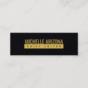Minimalist Black & Gold Color Professional Modern Mini Business Card