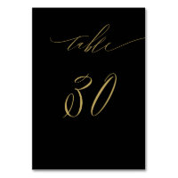 Minimalist Black Gold Elegant Script 30 Wedding Ta