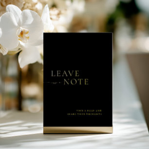 Minimalist Black & Gold Guest Book Sign Foil Invitation