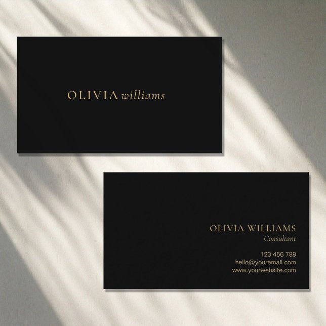 Minimalist Black Gold Simple Professional Business Card (Creator Uploaded)